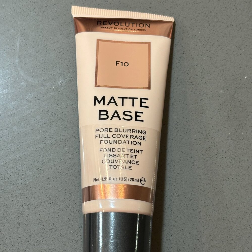 Makeup Revolution Matte Base Foundation F10 Full Coverage Orig - Factory Sealed